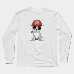 Cute Baby Harp Seal Firefighter Long Sleeve T-Shirt